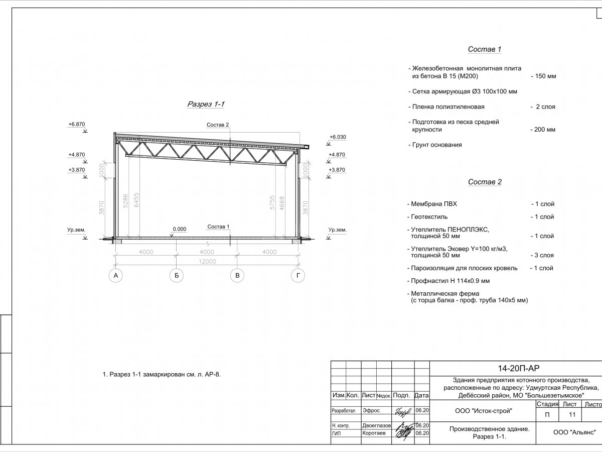 Планировка Производственное здание из сэндвич-панелей -  фото 4