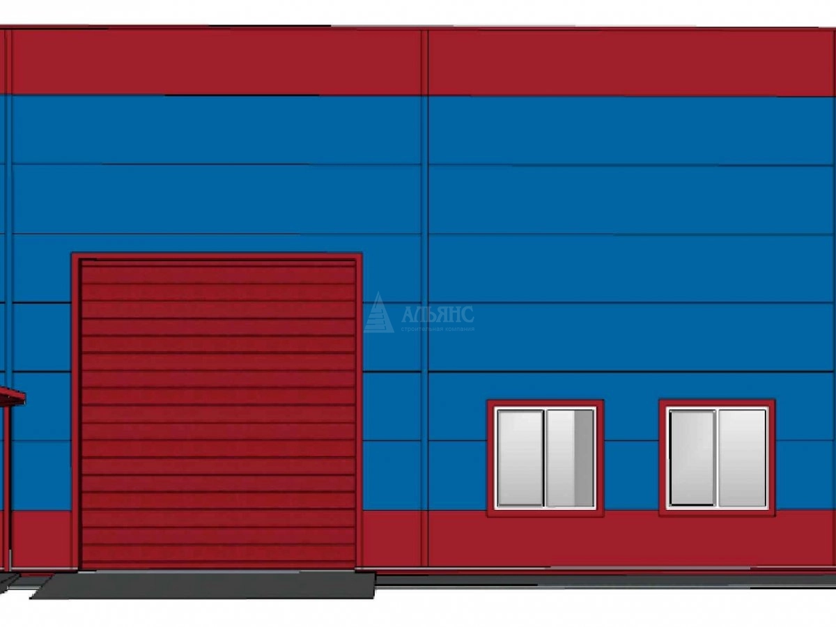 3D визуализация Склад-ангар из сэндвич-панелей - фото 2