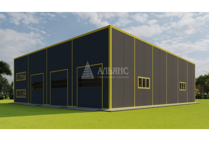 3D визуализация Грузовое СТО из сэндвич-панелей - фото 8