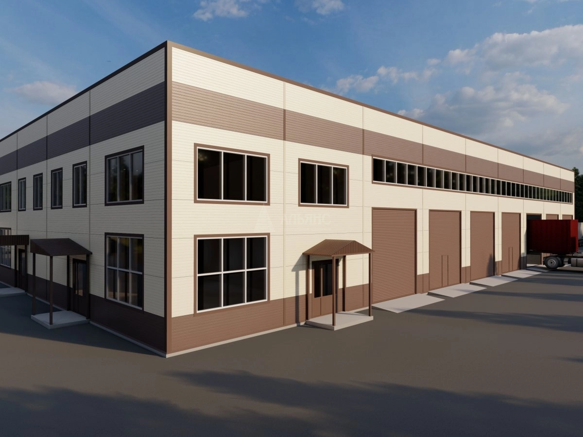 3D визуализация Производственно-деловой комплекс из сэндвич-панелей - фото 4